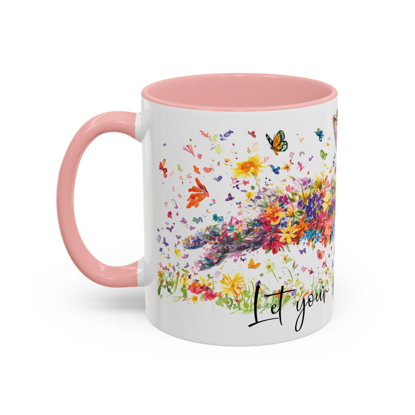 Rabbit "Let your spirit run free" Personalized Accent Mugs, 11oz