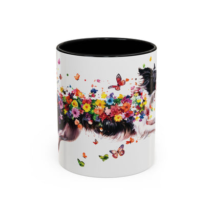 Border Collie Personalized Accent Mugs, 11oz