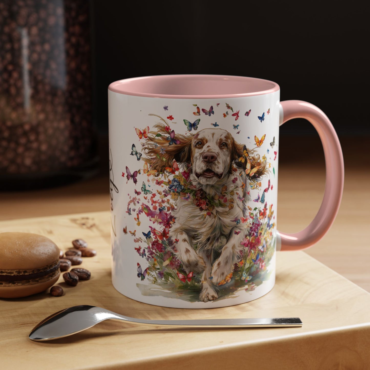Clumber Spaniel #2 Personalized Accent Mugs, 11oz