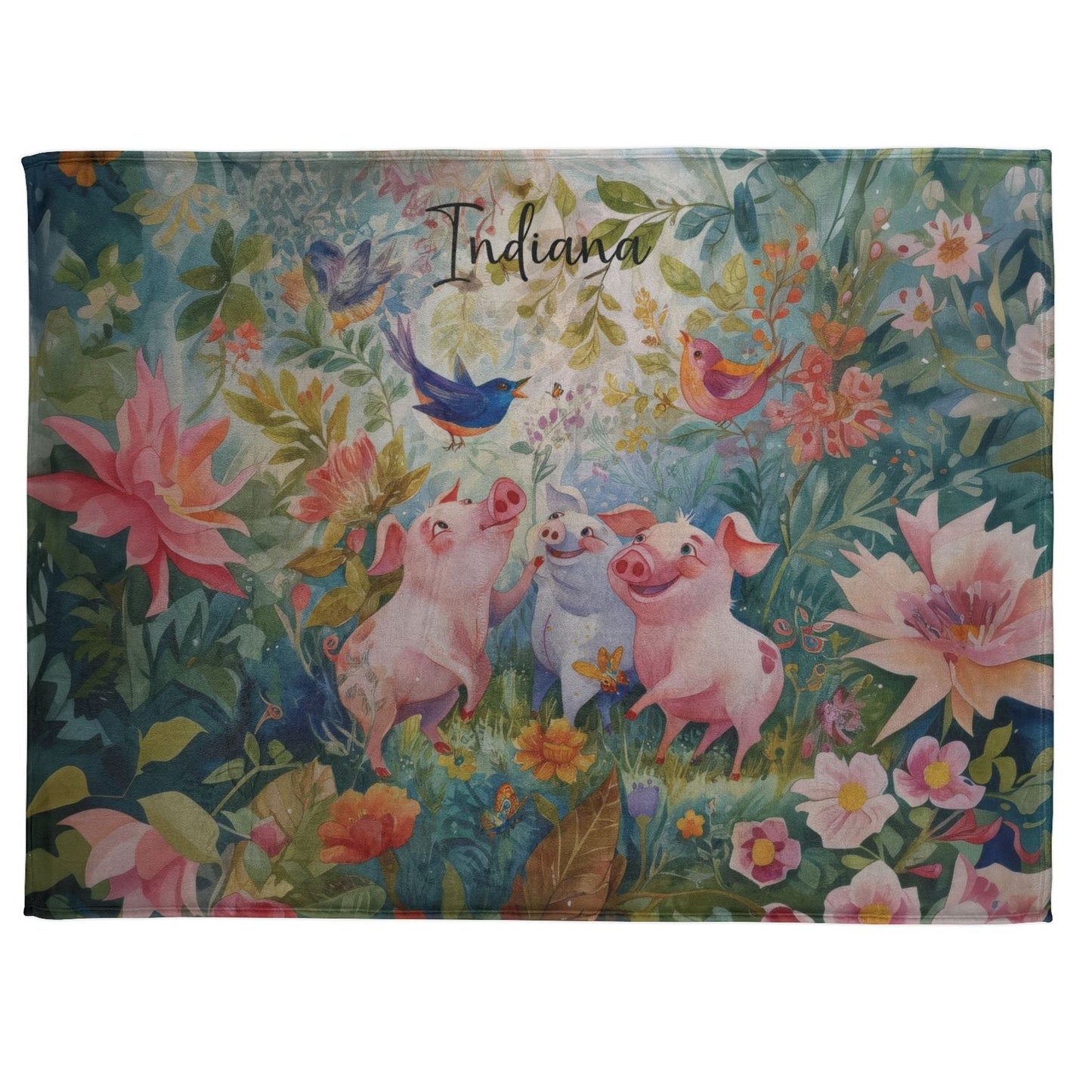 Three Little Pigs Personalised Mystical Forest Blanket