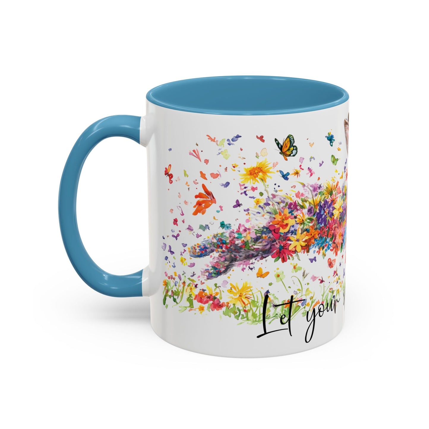 Rabbit "Let your spirit run free" Personalized Accent Mugs, 11oz