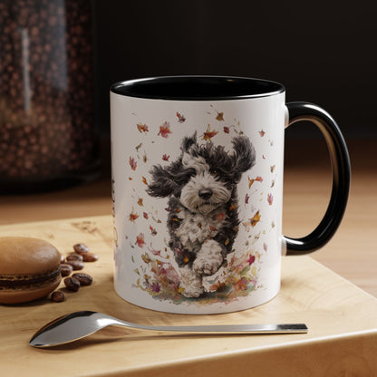 Bernedoodle #2 Autumn/Fall, Personalized Accent Mugs, 11oz