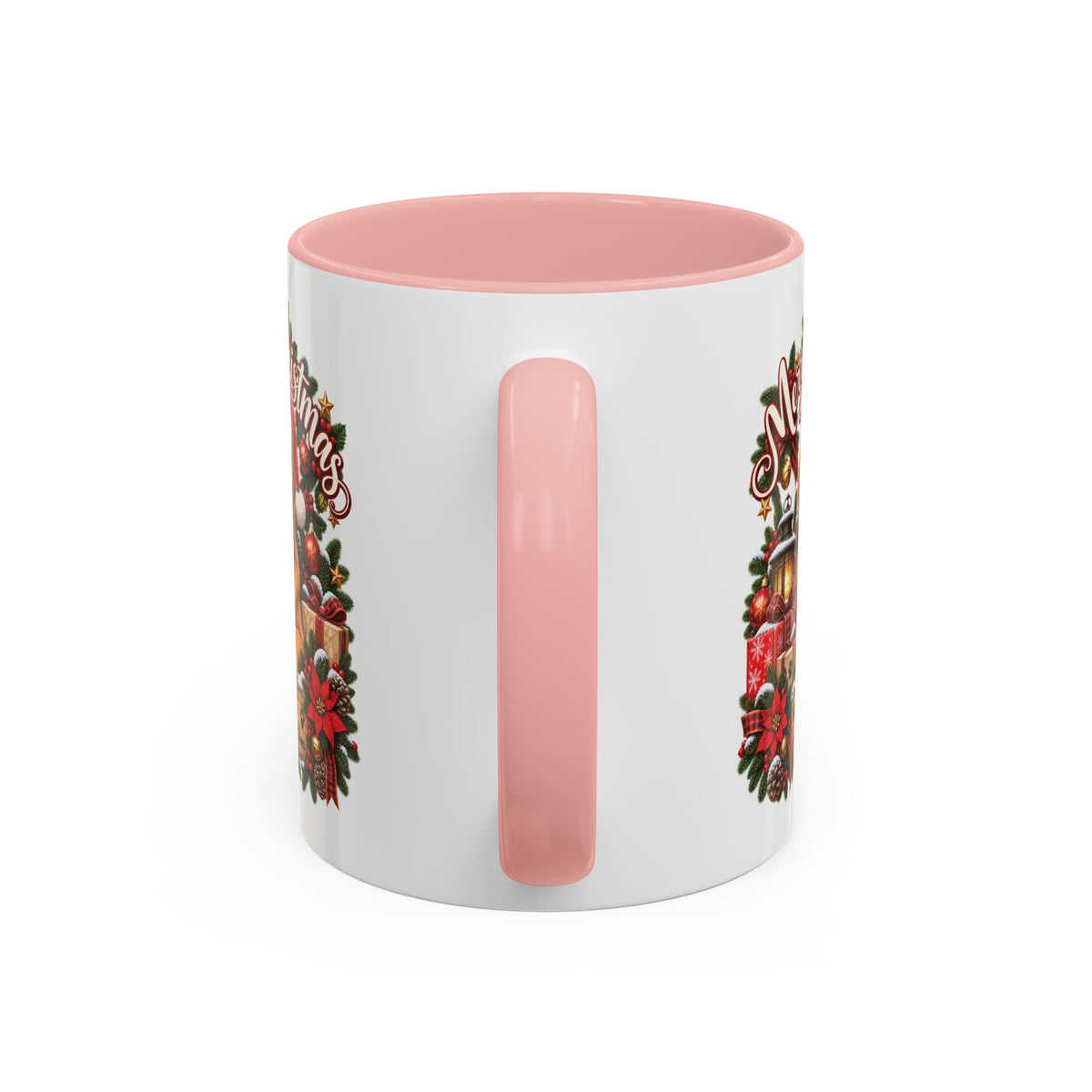 Golden Retriever Merry Christmas, personalised accent colour 11oz mug