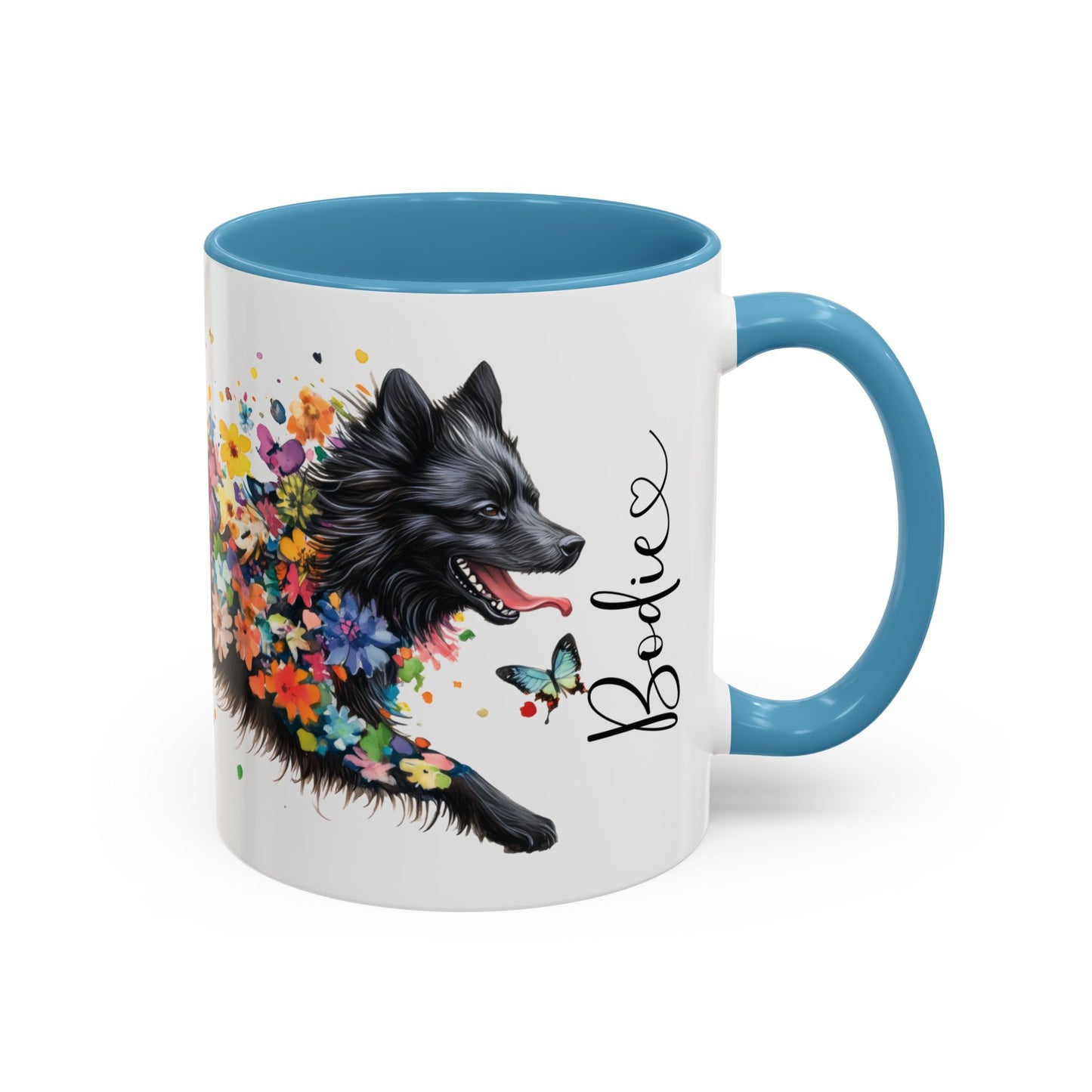 Keeshond #4 Personalized Accent Mugs, 11oz