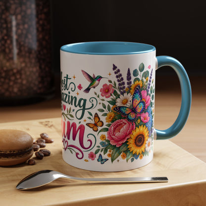 Most Amazing Mum, 11oz  accent mug (UK spelling)
