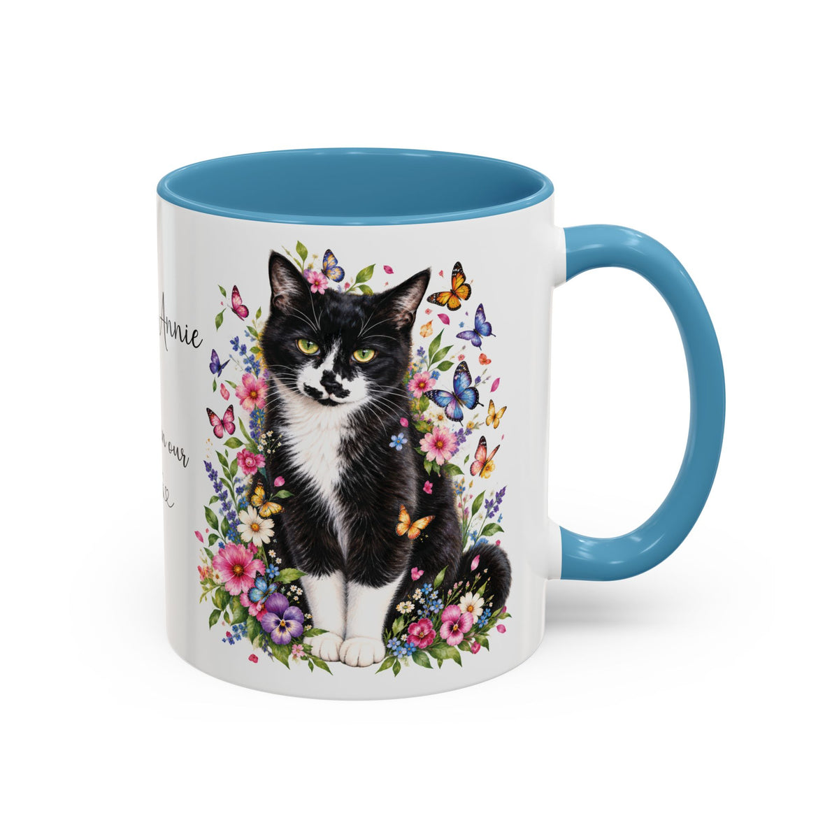 DUO (2 pets) - ANY DESIGN Floral Personalized Accent Mugs, 11oz