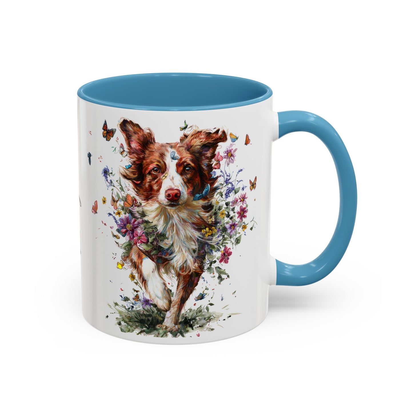 Border Collie #5 Personalized Accent Mugs, 11oz