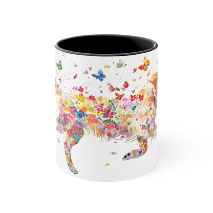 Golden Retriever running personalized colourful Mugs, 11oz