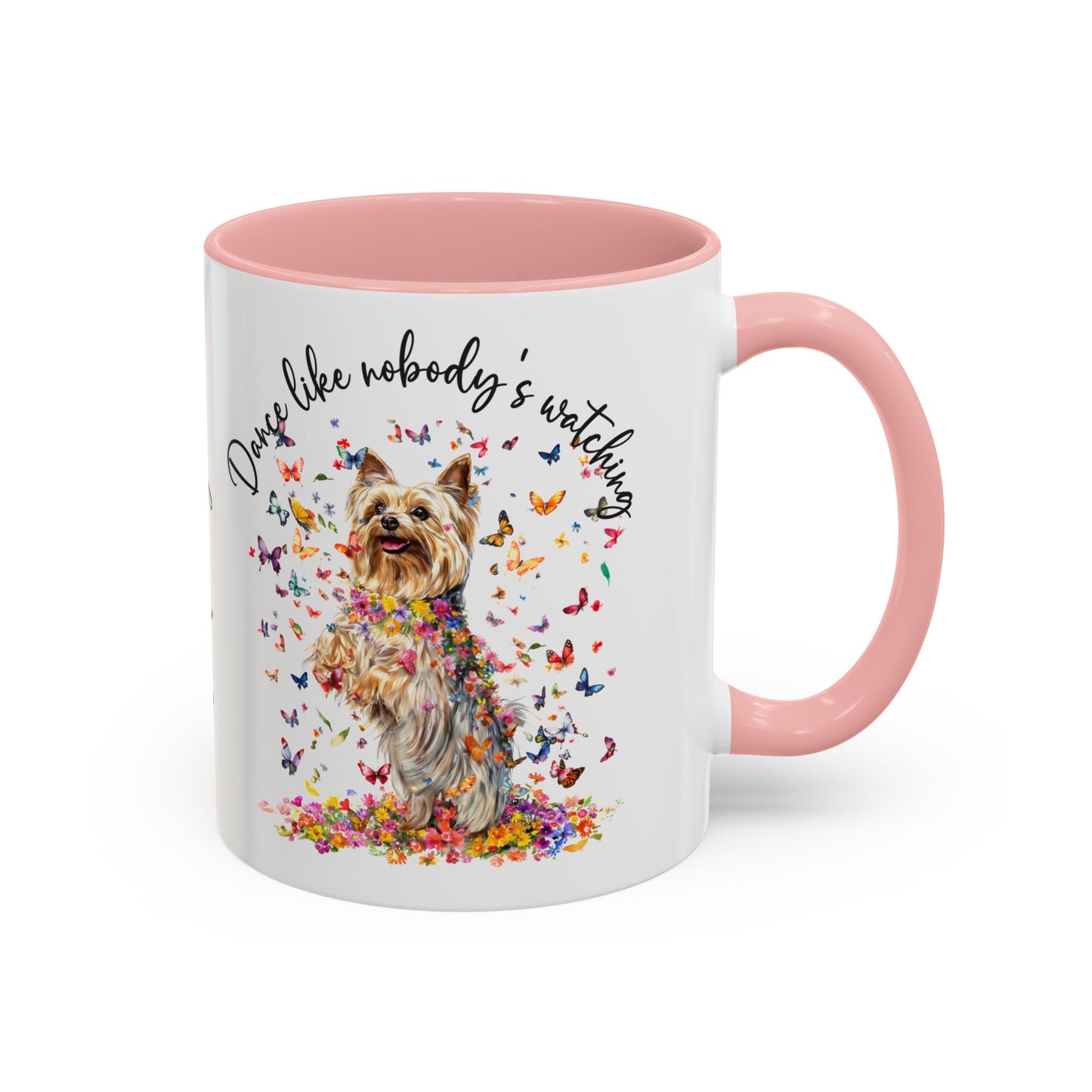 Silky Terrier "Dance like nobody's watching" personalized colourful Mugs, 11oz