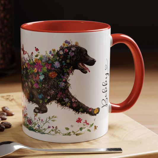 Curly Coated Retriever #2 Personalized Accent Mugs, 11oz