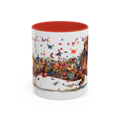 Dachshund #4 Personalized Accent Mugs, 11oz