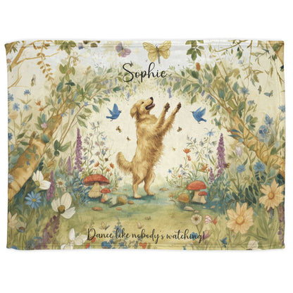 Golden Retriever #2 Dancing Mystical Forest Personalised Blanket