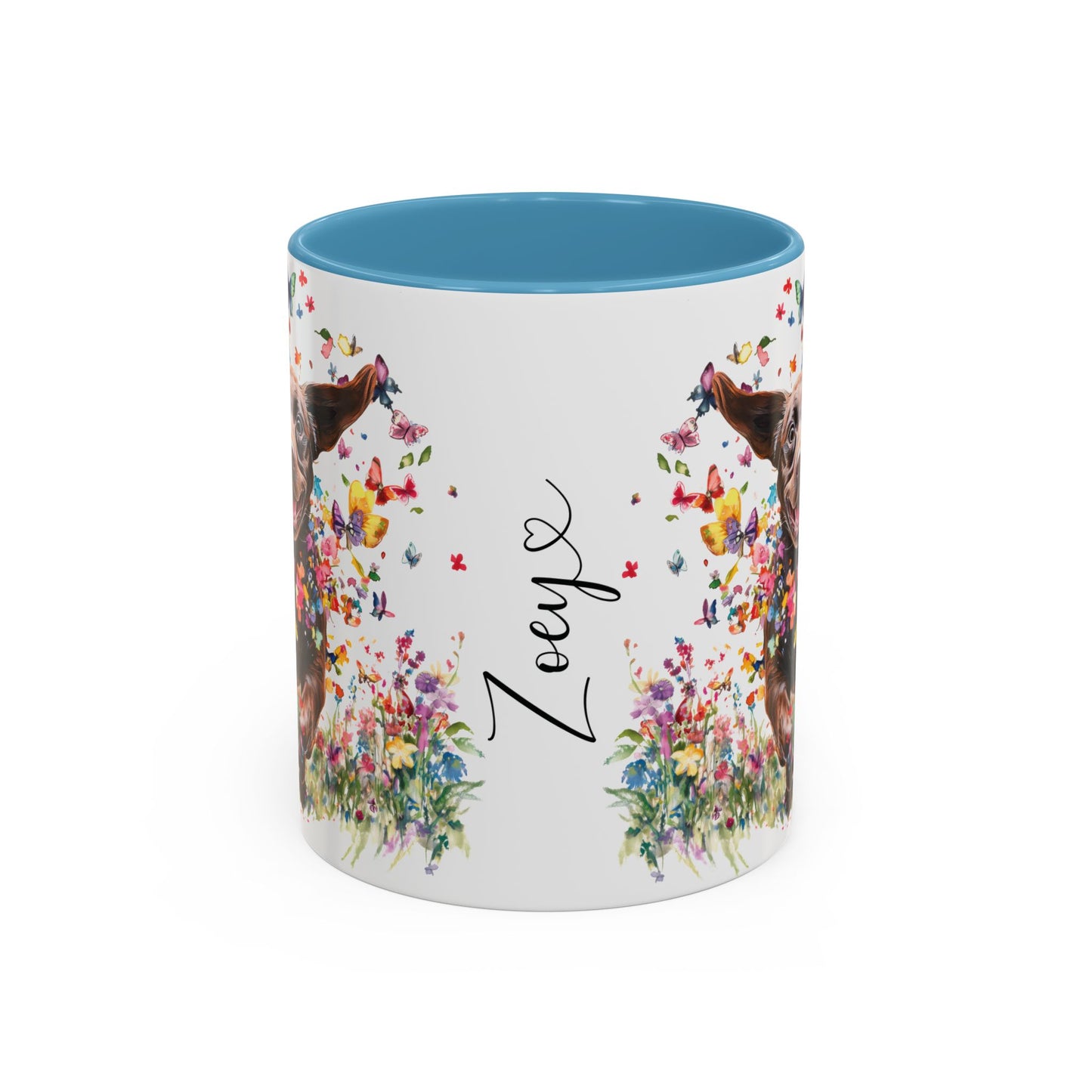 Chocolate Labrador #2 Personalized Accent Mugs, 11oz