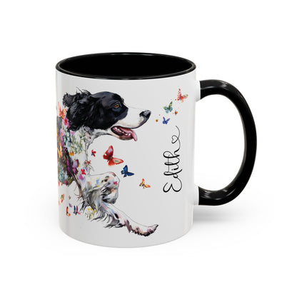 English Springer Spaniel Personalized Accent Mugs, 11oz