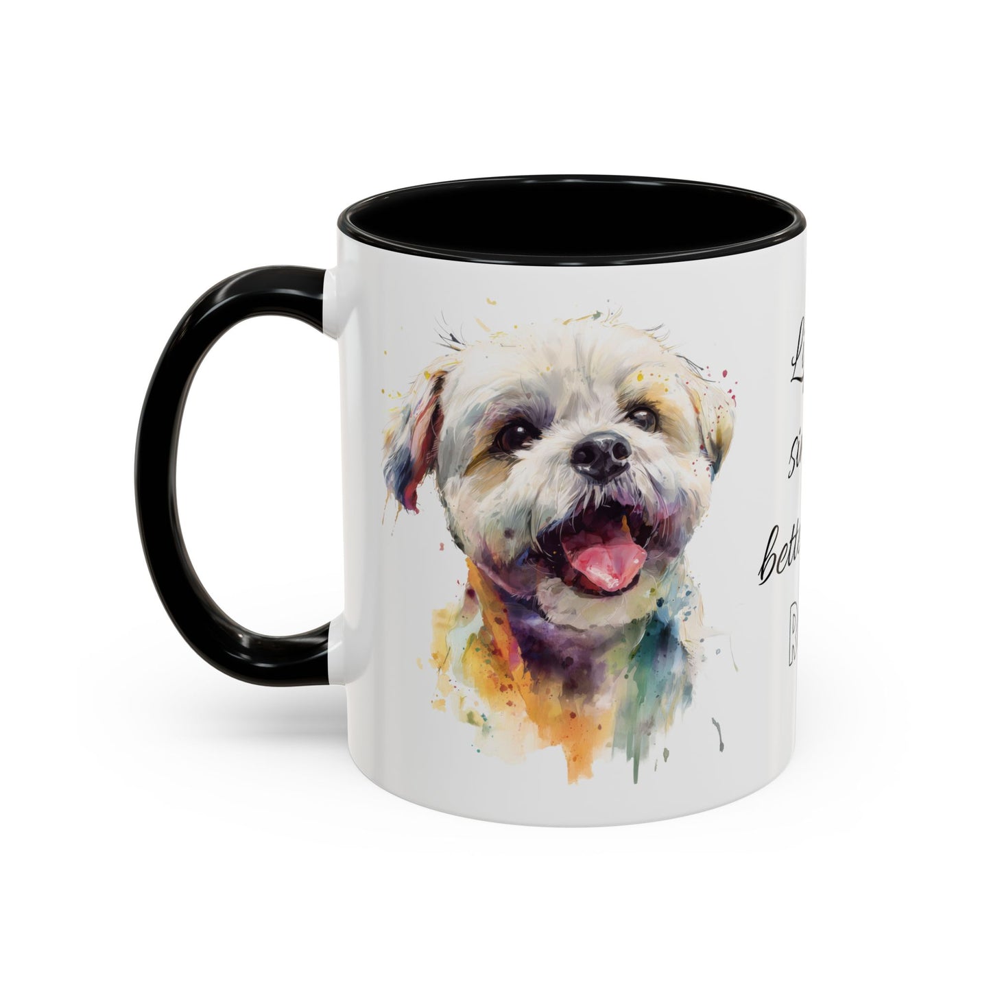 Shih Tzu #1 “Life is better with” Personalized Accent Mugs, 11oz