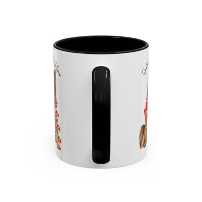 Belgian Tervuren, Santa's little helper, personalised accent colour 11oz mug