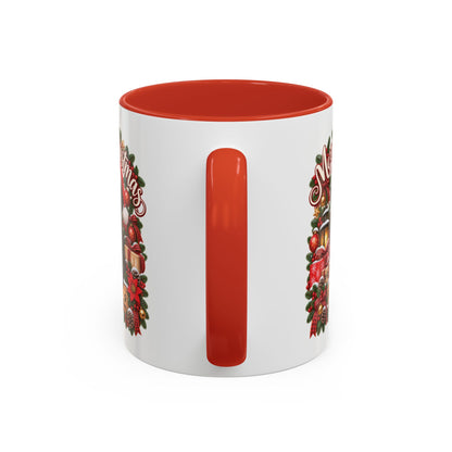 Labrador #4 Merry Christmas, personalised accent colour 11oz mug