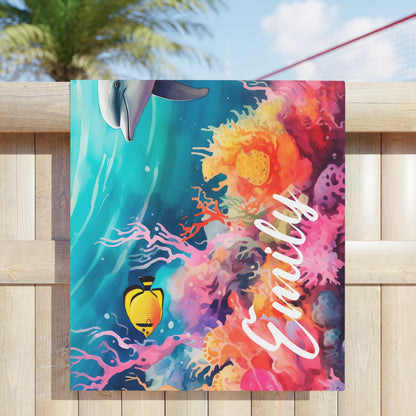 Dolphin #1 Personalised Beach Towels