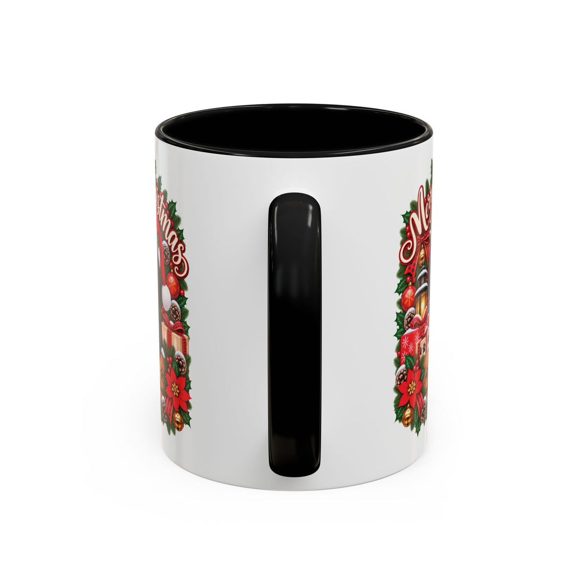 Poodle #2 Merry Christmas, personalised accent colour 11oz mug