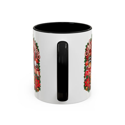 Poodle #2 Merry Christmas, personalised accent colour 11oz mug