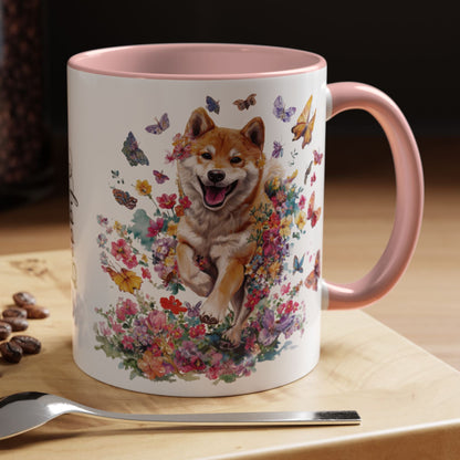 Shiba Inu #4 Personalized Accent Mugs, 11oz