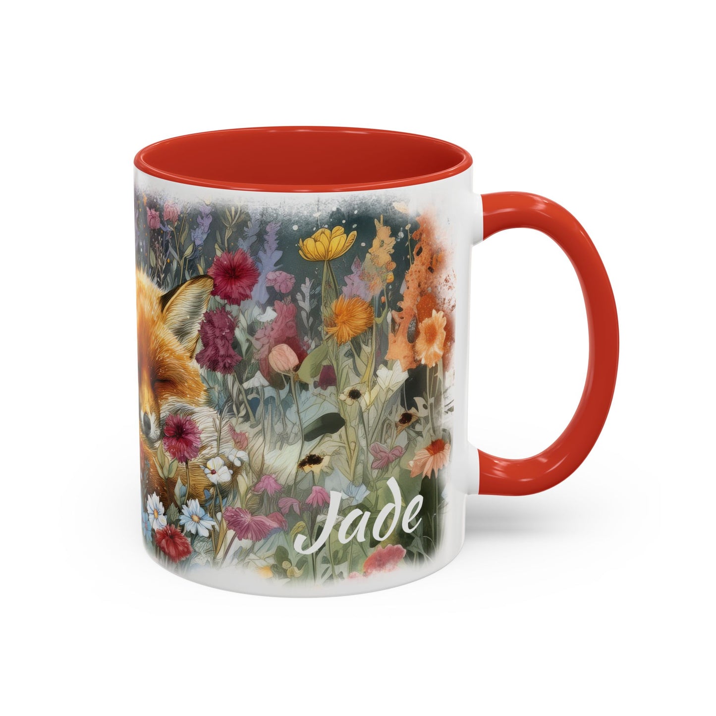 Fox sleeping #2 Personalized Accent Mugs, 11oz