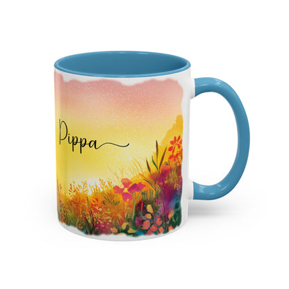 Fox Sunrise #1 Personalized Accent Mugs, 11oz