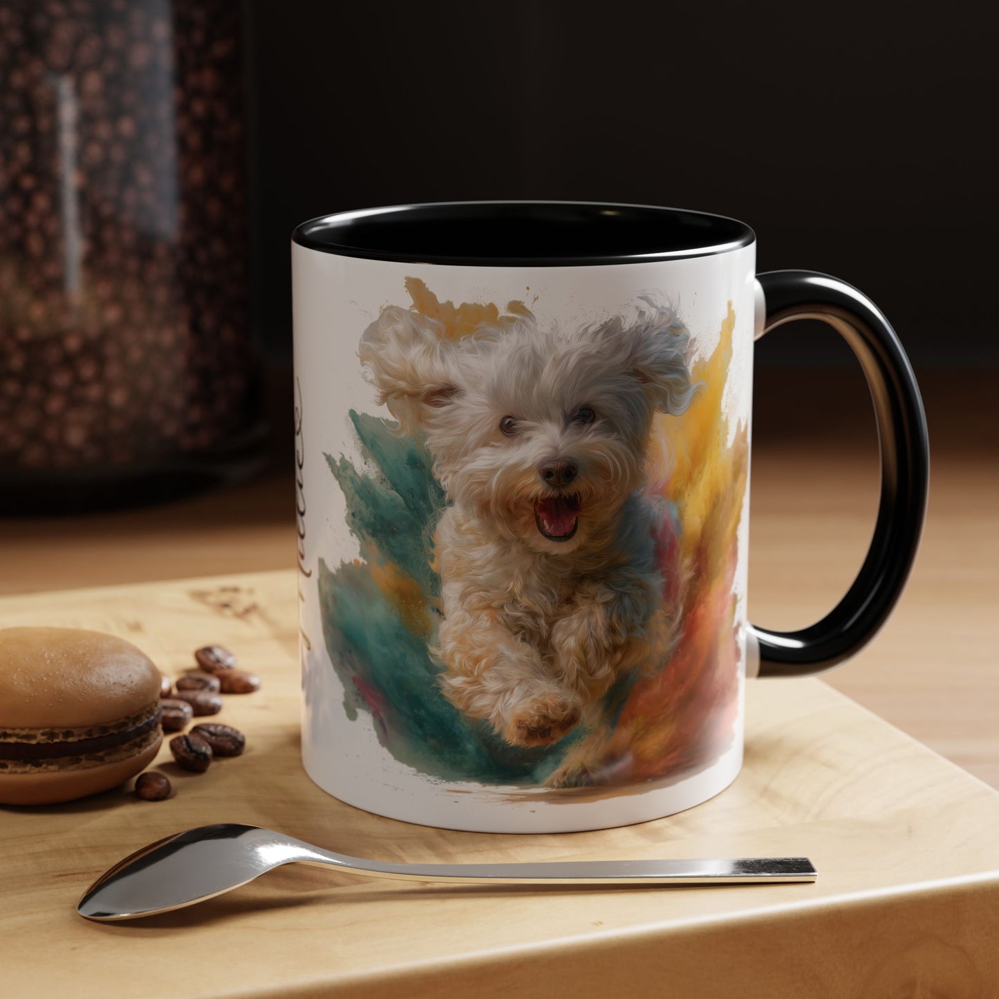 Maltese #2 Paint Colourful Personalised Accent Mugs, 11oz