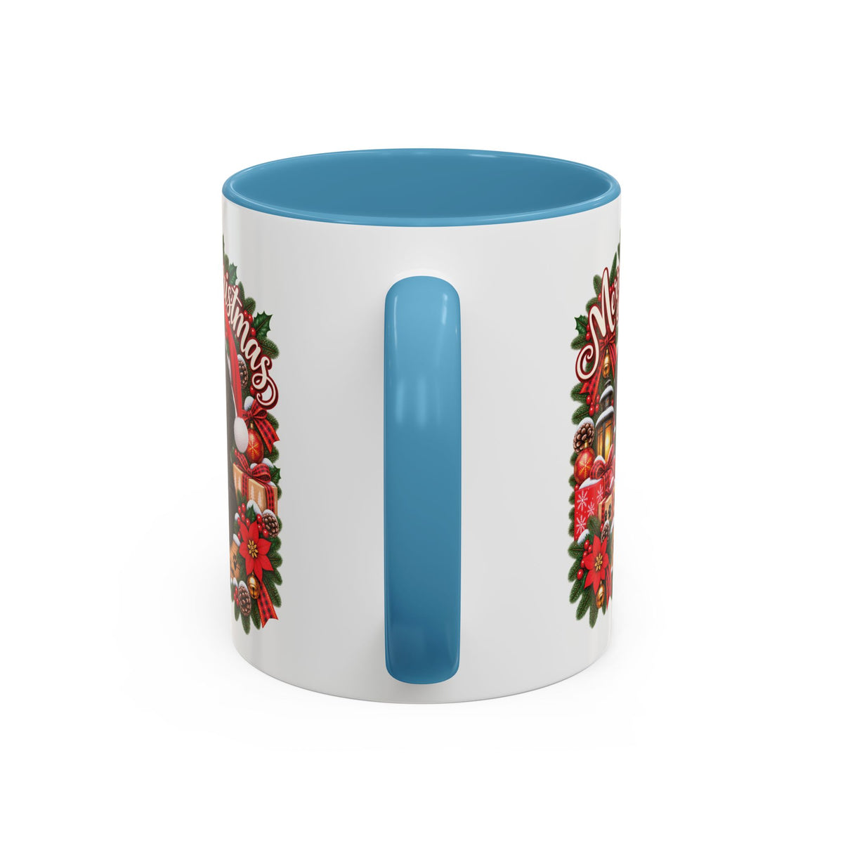 Cavapoo, Cavoodle, Cockapoo Merry Christmas, personalised accent colour 11oz mug