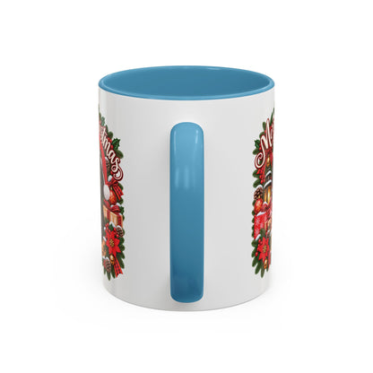 Cavapoo, Cavoodle, Cockapoo Merry Christmas, personalised accent colour 11oz mug
