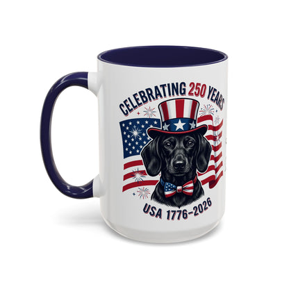 Dachshund #1 - 250th Celebration Personalised  Accent Mugs, 11oz & 15oz