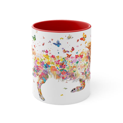 Golden Retriever running personalized colourful Mugs, 11oz