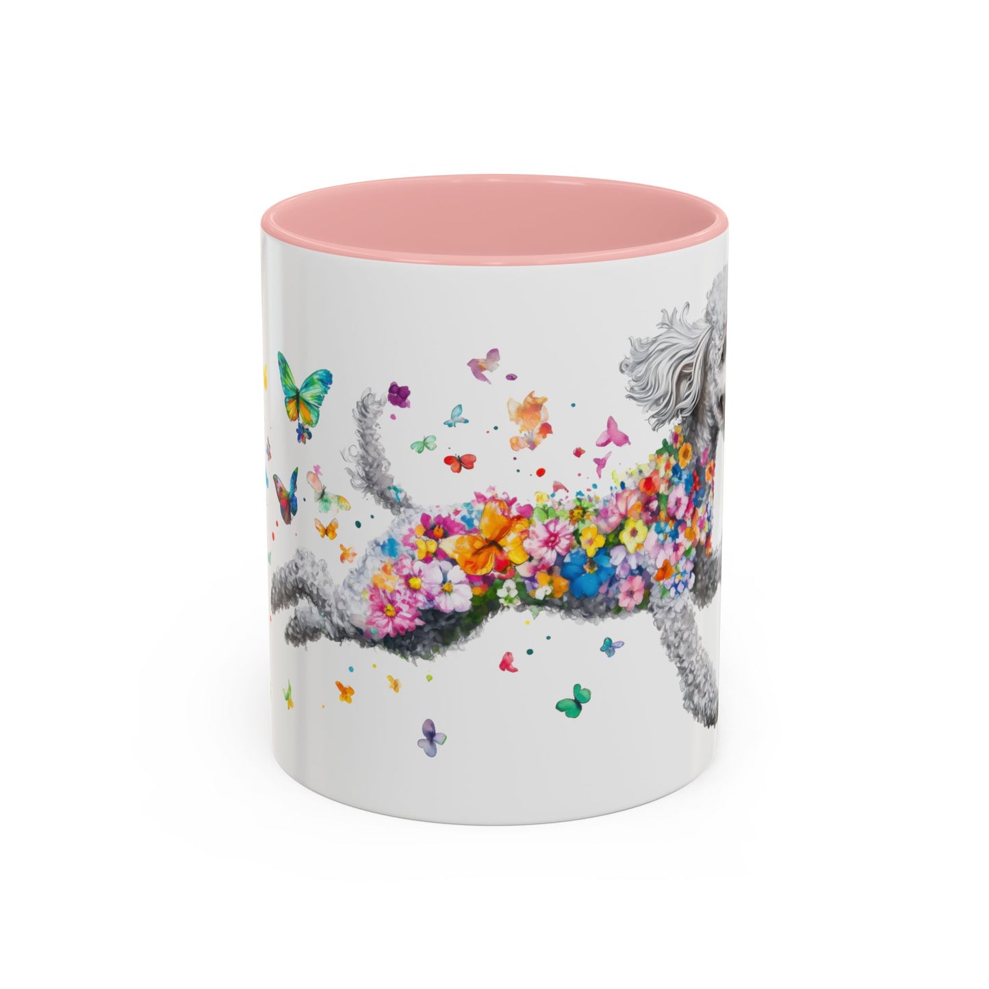 Poodle, Silver Personalized Accent Mugs, 11oz