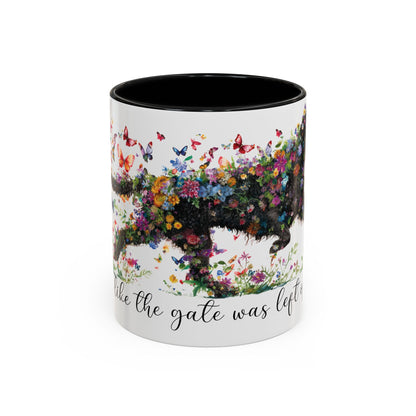 Curly Coated Retriever #2 “Live like the gate was left open" Accent Mugs, 11oz