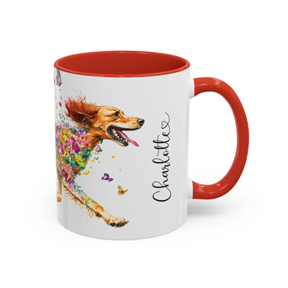 English Setter #1 Personalized Accent Mugs, 11oz