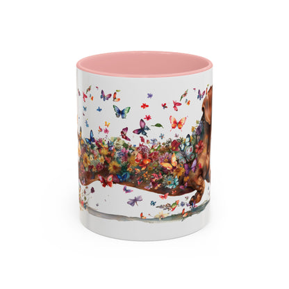 Dachshund #4 Personalized Accent Mugs, 11oz