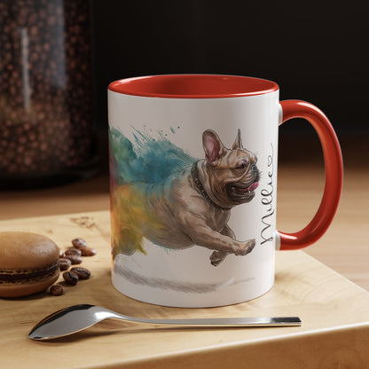 French Bulldog #1 Paint Colourful Personalised Accent Mugs, 11oz