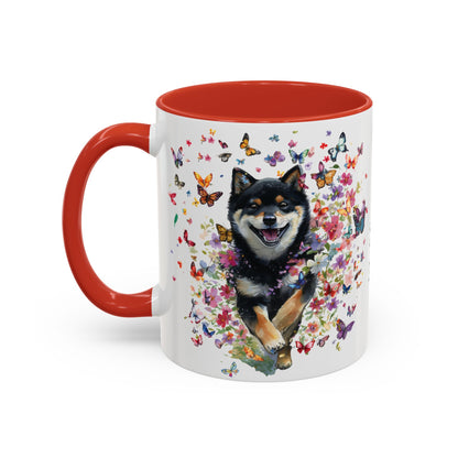 Shiba Inu #3 Personalized Accent Mugs, 11oz