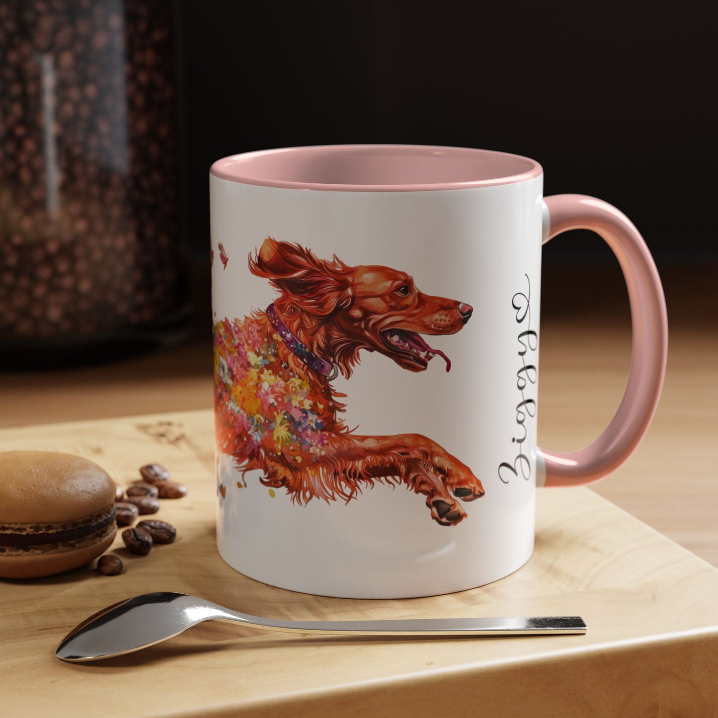 Irish Setter Personalized Accent Mugs, 11oz