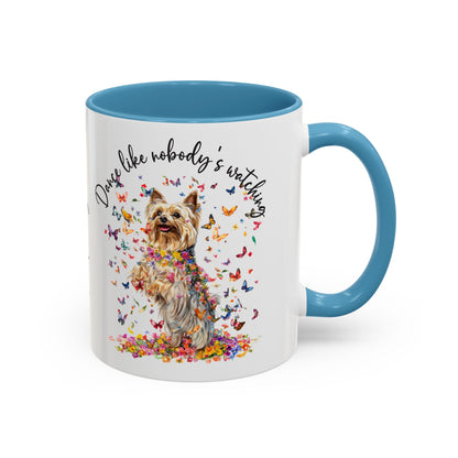 Silky Terrier "Dance like nobody's watching" personalized colourful Mugs, 11oz