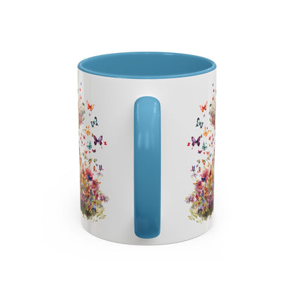 Poodle Butterfly Personalized Accent Mugs, 11oz
