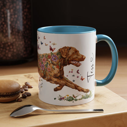 Chesapeke Bay Retriever Personalized Accent Mugs, 11oz