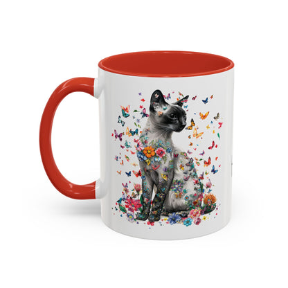Siamese Cat Personalized Accent Mugs, 11oz