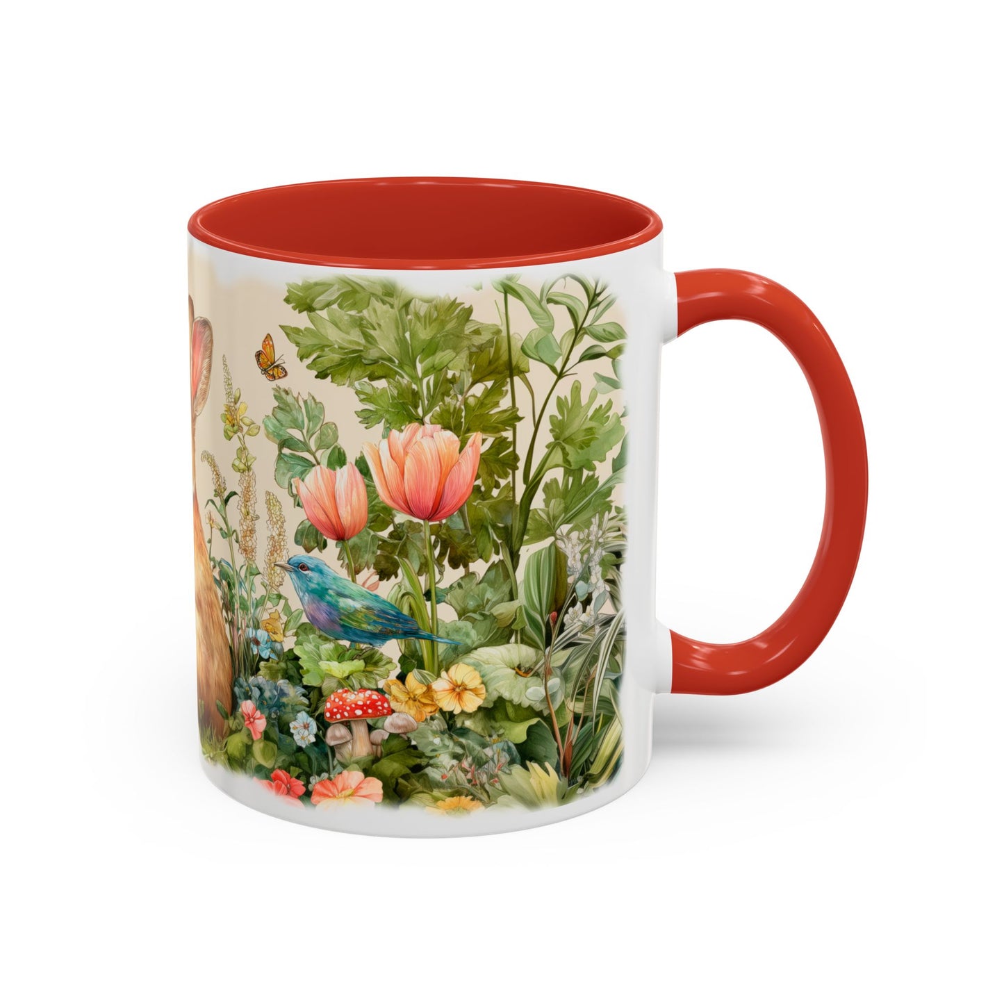 Country Rabbit Personalized Accent Mugs, 11oz