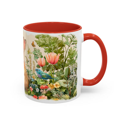 Country Rabbit Personalized Accent Mugs, 11oz