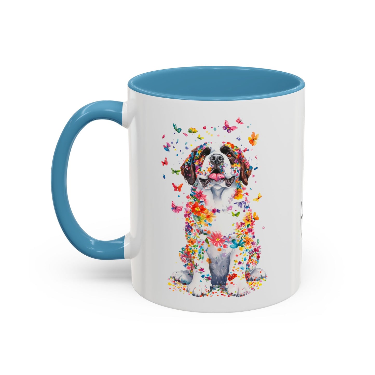 Saint Bernard Personalized Colorful Accent Mugs, 11oz