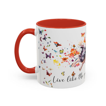 Border Collie #3 “Live like the gate was left open" Accent Mugs, 11oz