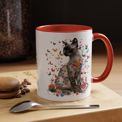 Siamese Cat Personalized Accent Mugs, 11oz