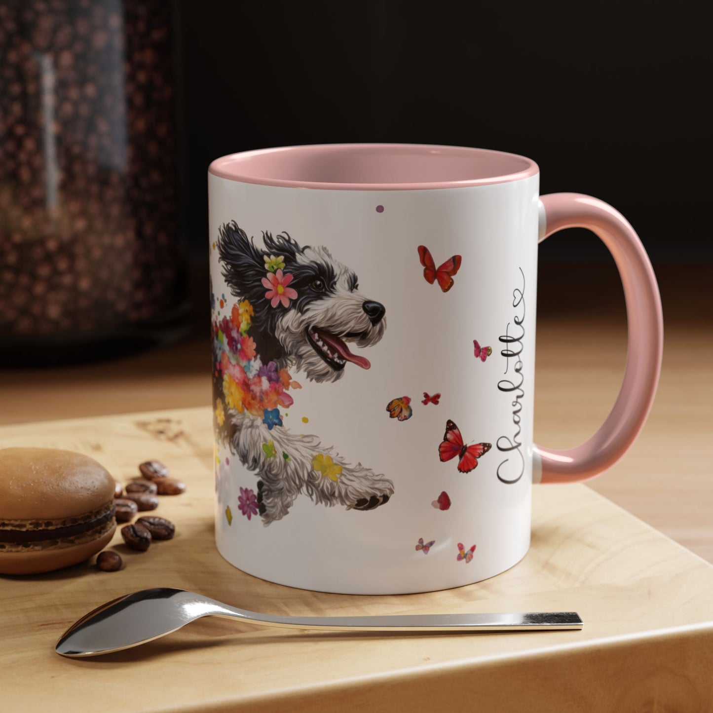 Bernedoodle Personalized Accent Mugs, 11oz