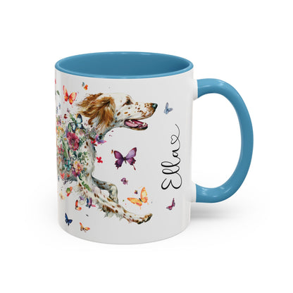 English Setter #5 Personalized Accent Mugs, 11oz